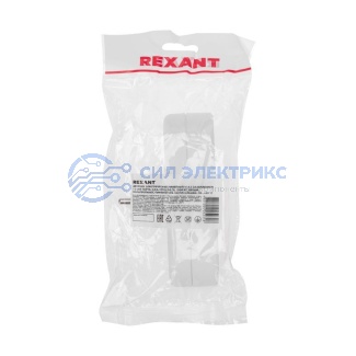 фото Двойник электрический линейный 16 А с заземлением + 2 USB-порта, 2,4 А, белый REXANT