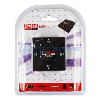 фото Переключатель гнездо HDMI на 3 гнезда HDMI, без питания, пластик REXANT