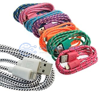 Шнур для мобильных устройств USB to iPhone5 round braid 1m фото Шнур для мобильных устройств USB to iPhone5 round braid 1m