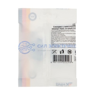 фото Саморез с прессшайбой KRANZ ПШС острый 4.2х16, пакет (25шт.)