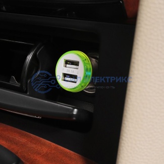 фото Автозарядка в прикуриватель USB (АЗУ) (5 V, 2100 mA) белая REXANT