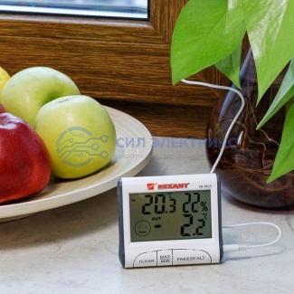 фото Термогигрометр комнатно-уличный с проводным выносным датчиком REXANT