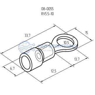 фото Наконечник кольцевой изолированный ø 10.5 мм 4-6 мм² (НКи 6.0-10/НКи5,5-10) желтый REXANT