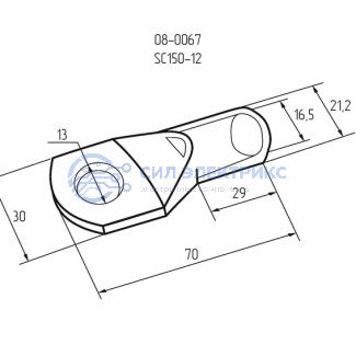 фото Наконечник кольцевой REXANT НК, ø13 мм, 150 мм², ТМЛ (DIN) 150-12