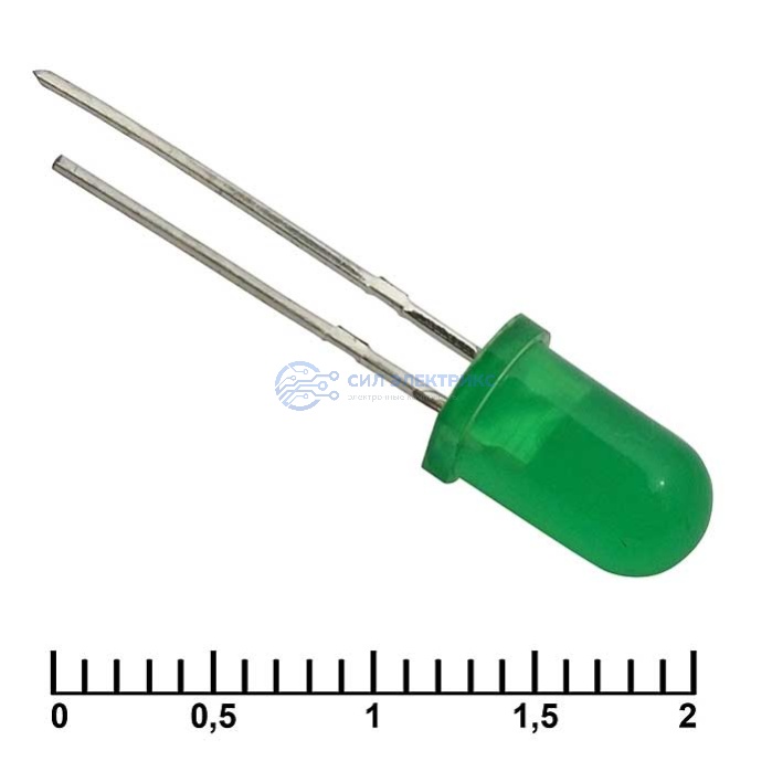 Светодиод 5 mm green 30 mCd 20 фото Светодиод 5 mm green 30 mCd 20