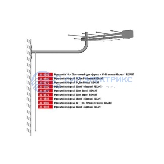 фото Кронштейн эфирный 30см, белый REXANT