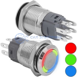 Кнопка антивандальная GQ16B-10E/RGB/N off-(on) фото Кнопка антивандальная GQ16B-10E/RGB/N off-(on)