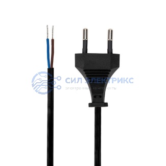 фото Сетевой шнур 2х0,75 мм², 1,8 м черный REXANT