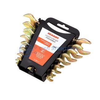 фото Набор ключей рожковых (6х7-20х22мм), 8 шт, желтый цинк REXANT