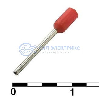 Наконечник на кабель DN00208 red (0.75x8mm) фото Наконечник на кабель DN00208 red (0.75x8mm)