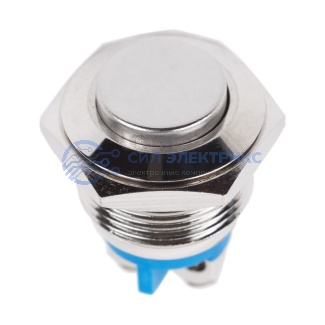 фото Кнопка антивандальная Ø16 Б/Фикс (2с винт) (ON)-OFF выпуклая (A16-A3) REXANT (в упак. 1шт.)