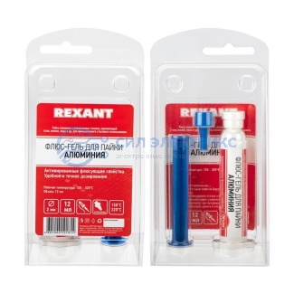 фото Флюс-гель для пайки, пайка алюминия, 12мл, техно-шприц, блистер REXANT