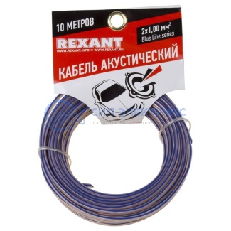 фото Кабель акустический 2х1,00 мм², прозрачный BLUELINE, мини-бухта 10 м, REXANT