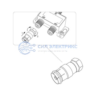 фото Переходник антенный, (штекер F - гнездо TV), (1шт) REXANT