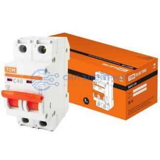 фото Автоматический выключатель ВА47-29 2P 40A, 4.5 kA, характеристика C