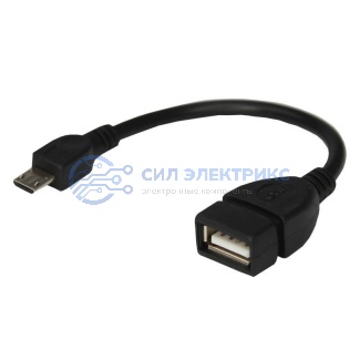 USB кабель OTG micro USB на USB шнур 0.15 м черный REXANT фото USB кабель OTG micro USB на USB шнур 0.15 м черный REXANT