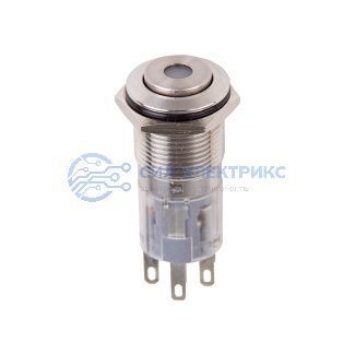 фото Кнопка антивандальная Ø16 250В Б/Фикс (5с) (ON)-OFF/(OFF)-ON зеленая (A-16-C4) REXANT (в упак. 1шт.)