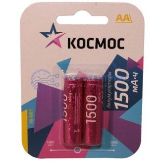 Аккумуляторная батарейка Космос R6 NI-MH (1500mah) фото Аккумуляторная батарейка Космос R6 NI-MH (1500mah)
