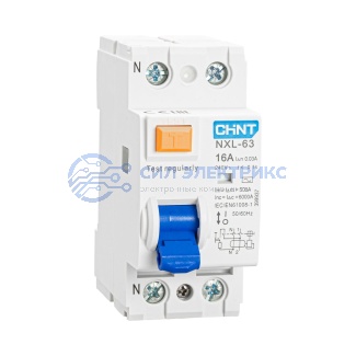фото ВДТ (УЗО) NXL-63 2P 16А 30мА 6кА тип AC AX (R)