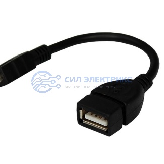USB кабель OTG mini USB на USB шнур 0.15 м черный REXANT фото USB кабель OTG mini USB на USB шнур 0.15 м черный REXANT