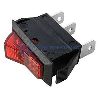 Клавишный переключатель ASW-09D, красный, с подсветкой, номинальное напряжение 250 В, ток 10 А фото Клавишный переключатель ASW-09D, красный, с подсветкой, номинальное напряжение 250 В, ток 10 А