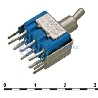 фото Микротумблер MTS-202-A2T, ON-ON, SPDT, 3 А, 250 В, 20 мОм