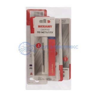 Набор сверл по металлу Слесарь Standart (P6M5) диаметр 2-2,5-3-3,5-4-5-6 мм (7 шт.) REXANT фото Набор сверл по металлу Слесарь Standart (P6M5) диаметр 2-2,5-3-3,5-4-5-6 мм (7 шт.) REXANT