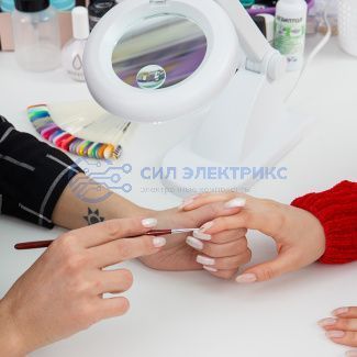 фото Лупа настольная 3D+12D с подсветкой, ø90мм, белая (8092) REXANT