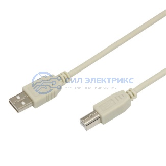 Кабель USB (шт. USB B - шт. USB A) 3 метра, серый REXANT фото Кабель USB (шт. USB B - шт. USB A) 3 метра, серый REXANT