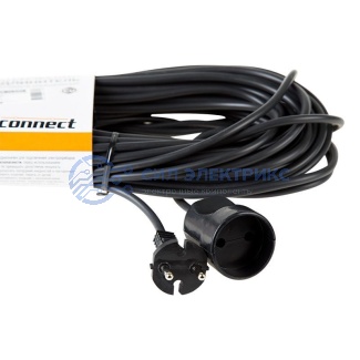 фото Удлинитель-шнур PROconnect ПВС 2х0.75, 10 м, б/з, 6 А, 1300 Вт, IP20, черный (Сделано в России)