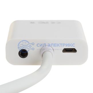 фото Переходник штекер HDMI - гнездо VGA, провод + шнур стерео 3,5мм с питанием REXANT