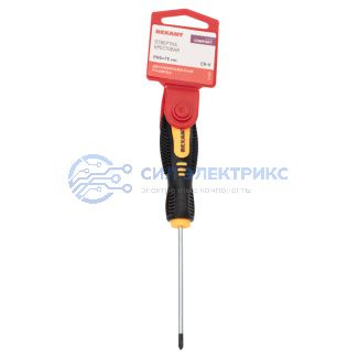 Отвертка крестовая PH0х75мм, двухкомпонентная рукоятка REXANT фото Отвертка крестовая PH0х75мм, двухкомпонентная рукоятка REXANT