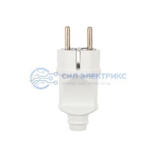 фото Вилка Евро прямая с з/к 16А усиленная белая REXANT