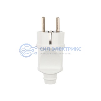 фото Вилка Евро прямая с з/к 16А усиленная белая REXANT