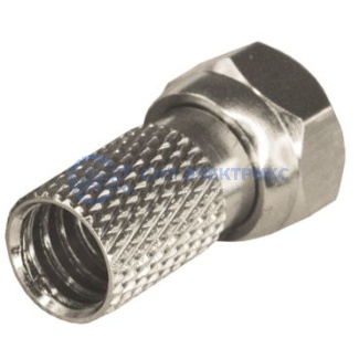 фото Разъем антенный на кабель, штекер F для кабеля SAT (с резиновым уплотнителем), (5шт.) (пакет) PROconnect