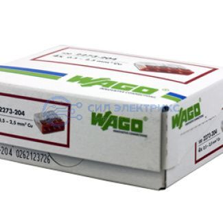 фото 2273-204 Экспресс-клемма 4-проводная до 2,5 мм², (100 шт./уп.) WAGO
