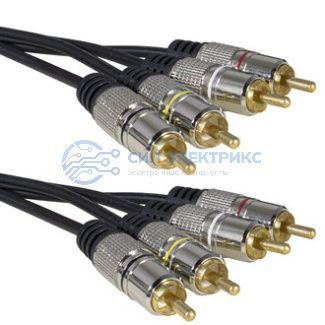 Аудио-видео шнур 4 RCA – 4 RCA, 3 м фото Аудио-видео шнур 4 RCA – 4 RCA, 3 м