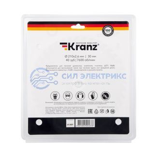 Диск пильный 210 мм х 40 зуб х 30 мм KRANZ фото Диск пильный 210 мм х 40 зуб х 30 мм KRANZ