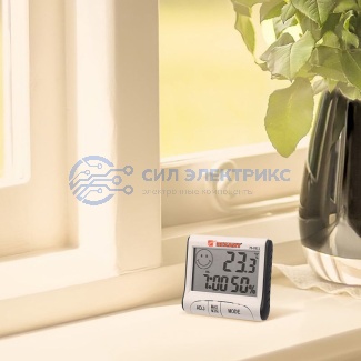 фото Термогигрометр комнатный с часами и функцией будильника REXANT