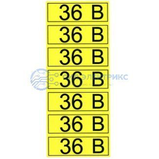 фото Информационный знак "36 В" 35х100