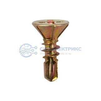 Саморез оконный KRANZ сверло, 3.9х13, желтый цинк, короб (500 шт./уп.) фото Саморез оконный KRANZ сверло, 3.9х13, желтый цинк, короб (500 шт./уп.)