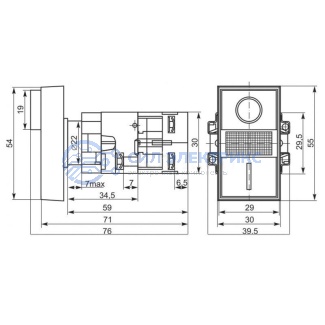 фото Кнопка LAY5 «I-O» прямоугольная 230 В NO+NC