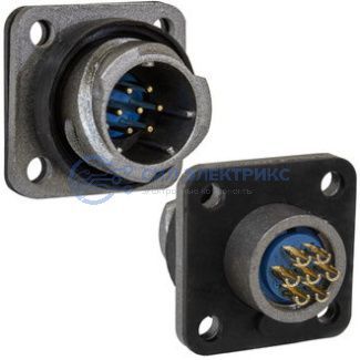 фото Разъем быстроразъемный FQ14-8pin ZJ, кабельный, угловая вилка с байонетным соединением