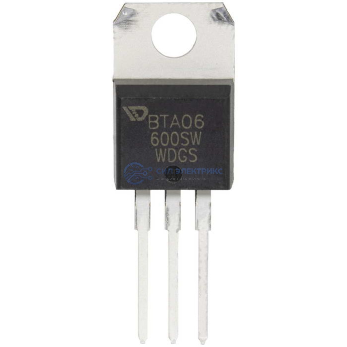 Симистор BTA06-600SW, 600 В, 6 А, корпус TO-220AB, изолированный фото Симистор BTA06-600SW, 600 В, 6 А, корпус TO-220AB, изолированный