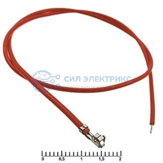 фото Разъем питания низковольтный H 2,54 mm AWG26 0,3m red