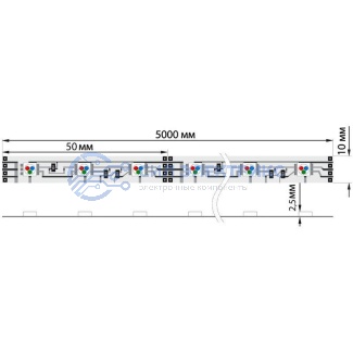 фото LED лента 5м силикон, 10 мм, IP65, SMD 5050, 60 LED/m, 12 V, цвет свечения RGB LAMPER