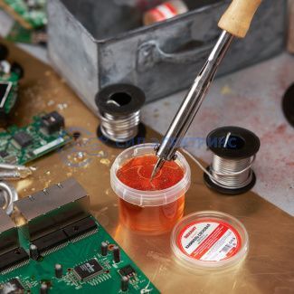 Канифоль сосновая, флюс НЕЙТРАЛЬНЫЙ, марка А, 100г, банка REXANT фото Канифоль сосновая, флюс НЕЙТРАЛЬНЫЙ, марка А, 100г, банка REXANT