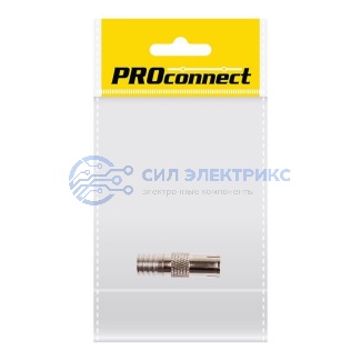 фото Разъем антенный на кабель, (гнездо-TV никель под обжим), (1шт.) (пакет) PROconnect