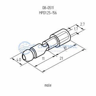 фото Разъем штекерный изолированный штекер 4 мм 0.5-1.5 мм² (РШи-п 1.5-4/РШИп 1,25-4) красный REXANT