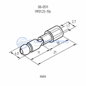 фото Разъем штекерный изолированный штекер 4 мм 0.5-1.5 мм² (РШи-п 1.5-4/РШИп 1,25-4) красный REXANT